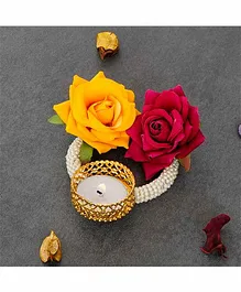 Divyakosh Decorative Diwali Diya Rose Combo - Multicolor 