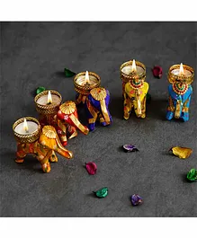 Divyakosh Decorative Diwali Diya Pack Of 5 - Multicolor