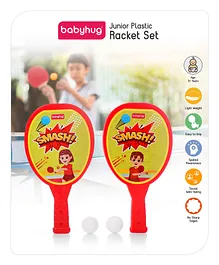 Babyhug Junior Plastic Racket Set - Red