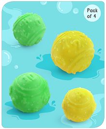 Babyhug Bath In Style Squeezy Toy Set Balls Pack of 4 - Green Yellow