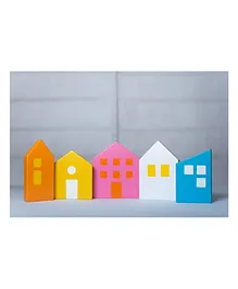 Bombay Toy Company Country Side Homes Building Blocks Set  Multicolor - 5 Pieces