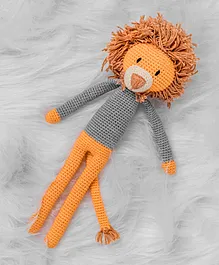 Bombay Toy Company Rumi Crochet Collection Leo the Lion Orange Grey - Height 30.48 cm