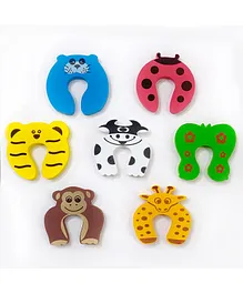 BabySafeHouse Finger Pinch Door Guard in Animal Shape Pack of 8 - Multicolour