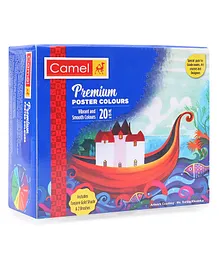Camel Premium Poster Colour with Brush Pack of 20 - 15 ml Each