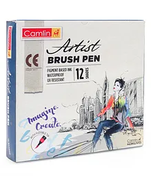Camlin Artist Brush Pens Set of 12 - Multicolour