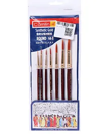 Camlin Brushes Series 66 Pack of 7 Brushes - Gold