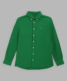 GANT Full Sleeves Solid Shirt - Green