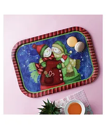  A Vintage Affair Santa and Snowman Tray - Multicolor