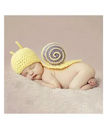 MOMISY Snail Design Baby Photography Prop Cap - Yellow Purple