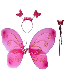 MOMISY Butterfly Wings Costume Set For Baby Girl - Pink