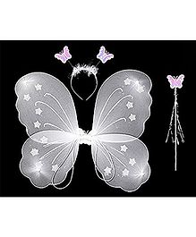 MOMISY Butterfly Wings Costume Set For Baby Girl - White