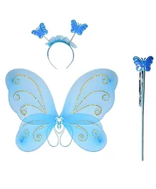 MOMISY Butterfly Wings Costume Set For Baby Girl - Blue