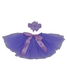 MOMISY Baby Photography Skirt and Headband Set - Purple