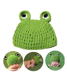 MOMISY Frog Design Cap Baby Photography Prop Green - Diameter 32 cm