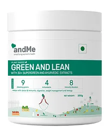 andMe Green & Lean Supergreen Powder with 9 Alkalizing Greens 8 Antioxidants & 10 Immunity Herb -  250 g