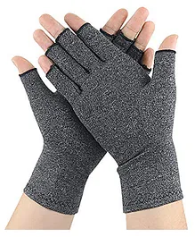 MOMISY Arthritis Copper Infused Finger Less Compression Small Gloves - Grey