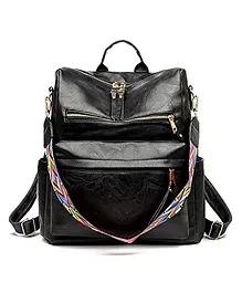 MOMISY Waterproof Leather Backpack cum Handbag - Black