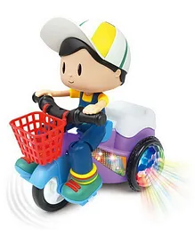 YAMAMA Stunt Tricycle Bump and Go Toy with 4D Lights - Multicolor