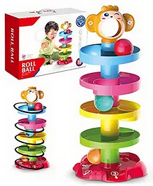 YAMAMA 5 Layer Roll Swirling Tower Ramp Toy with 3 Balls - Multicolour