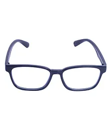Spiky Silica Gel Clear Lens Rectangular Zero Power Glasses With Blue Light Tester - Blue