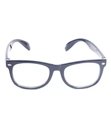 Spiky Silica Gel Clear Lens Square Zero Power Glasses With Blue Light Tester - Blue