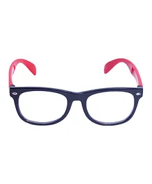 Spiky Silica Gel Clear Lens Square Zero Power Glasses With Blue Light Tester - Blue & Pink 