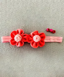 Kalacaree Twin Flowers Designer Headband - Pink