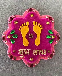 Kalacaree Lakshmi Feet Theme Diwali Magnet - Multicolour