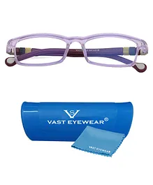 VAST TRU BLU Kids Blue Ray Blocking & Antiglare Zero Power Rectangular Computer Eyeglass - Purple