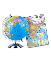 Fiddlerz Educational  Globe With Political Map - Blue