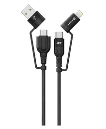 UltraProlink Quadlink UL1055 4-in-1 Cable Type C to Type C with Lightning USB-A Connector - Black