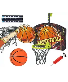 Wishkey Basketball Game PlaySet with Adjustable Wall Mounted Hanging Board & Hoop - Multicolour