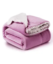 BSB Home Reversible Sherpa and Flannel Blanket - Pink