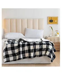 BSB Home Sherpa and Cotton Reversible Blanket - Black White