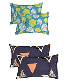 BSB Home Cotton Pillow Covers Pack of 4 -  Blue