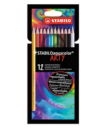 STABILOaquacolor Arty Wallet Colouring Pencils - 12 Assorted Colors