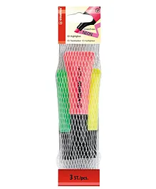 STABILO Neon Colours Highlighters Pack of 3 - Multicolour