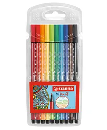 STABILO Premium Felt Tip Pen 68 ARTY Pack of 10 - Multicolour