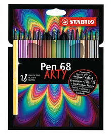 STABILO Premium Felt Tip Pen 68 ARTY Pack of 18 - Multicolour