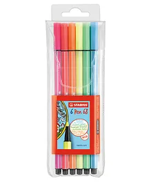 STABILO Premium Felt Tip Pen 68 Pack of 6 - Multicolour