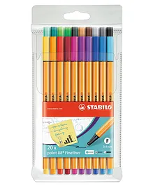 STABILO Fineliner Point 88 Pack of 10 - Multicolour 