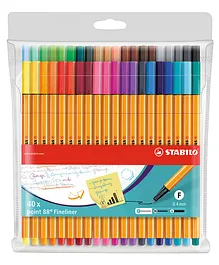 STABILO Point 88 Mini Wallet of Assorted Colours Pack of 40 - Multicolour