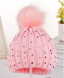 Flaunt Chic Embellished Cap - Pink