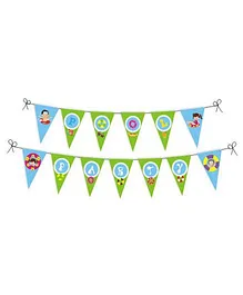 Preetyurparty Pool Party Bunting - Green And Blue