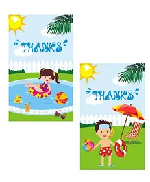Preetyurparty Pool Party Thankyou Cards - Pack of 10