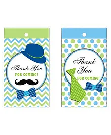 Preetyurparty Little Man Theme Thankyou Cards - Pack of 10