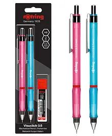 ROTRING 0.5mm Lead Visuclick Mechanical Pencil Pack of 2 - Pink Blue