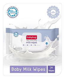  Babyhug Milk Daily Moisturising Baby Wet Wipes 98% Water Travel Pack - 24 Pieces