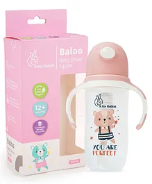 R for Rabbit Twin Handle Straw Sipper Pink - 300 ml