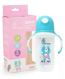 R for Rabbit Twin Handle Straw Sipper Blue - 300 ml